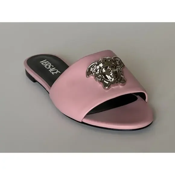 VERSACE Medusa Women's Rose Sandals 7 US (37 Euro) 1009428 Spain NIB $850 - Picture 2 of 13